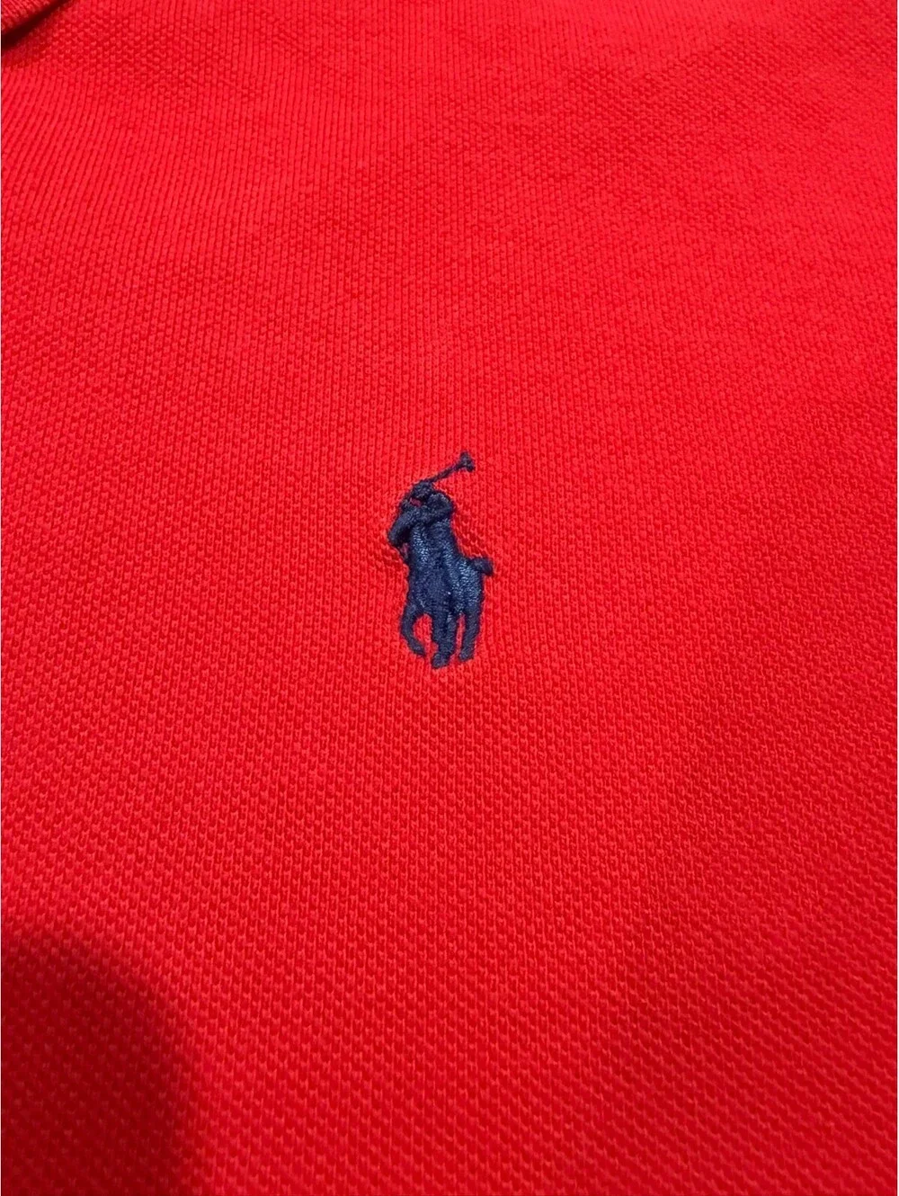Polo Ralph Lauren Polo Shirt Mens Large Red Cotton Pique Short Sleeve Pony Logo